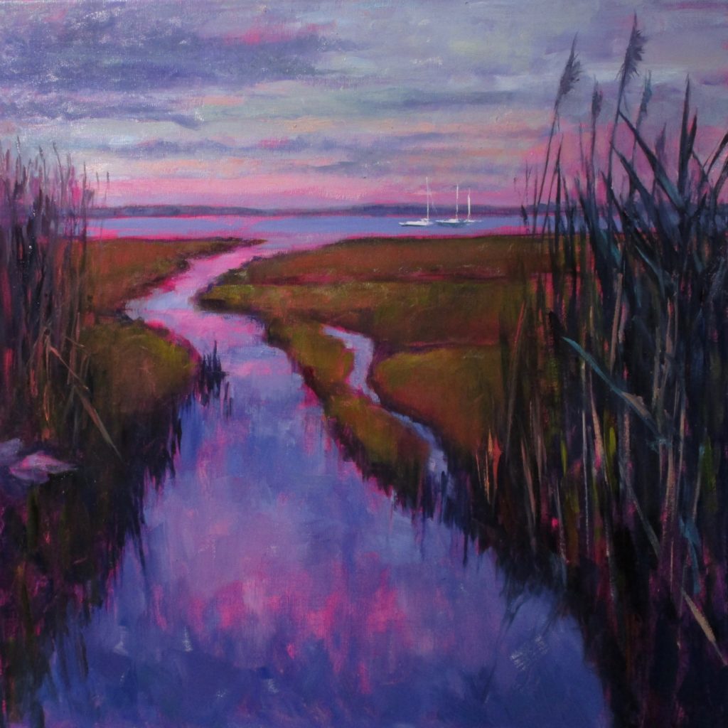 oil painting, salt marsh