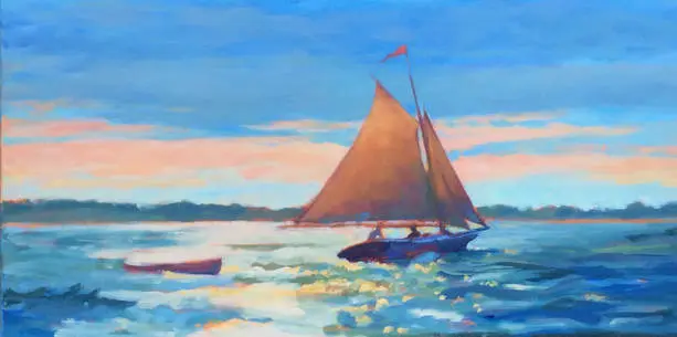 sailboat oil paainting