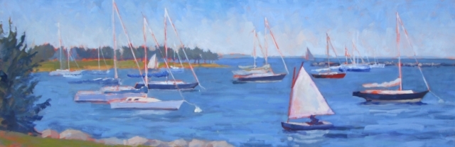 Padanaram Sail, oil 12x36, private collection