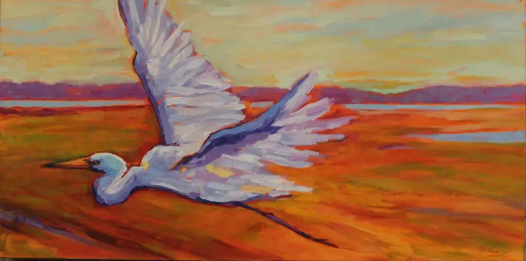 egret painting