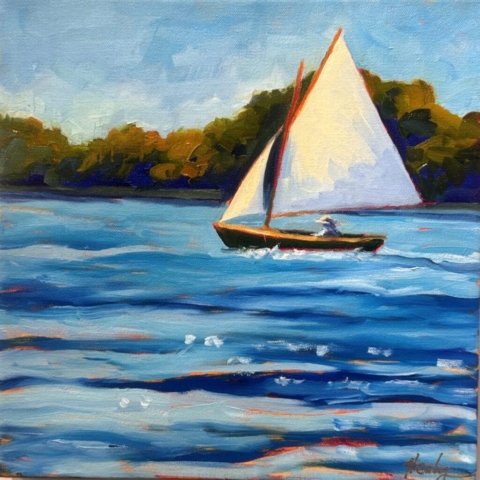 sailboat oil painting