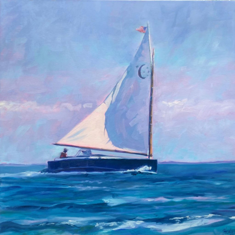 catboat oil painting