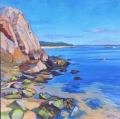 Painting of the rocky coast