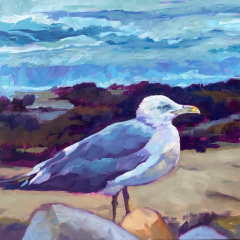 seagull oil painting