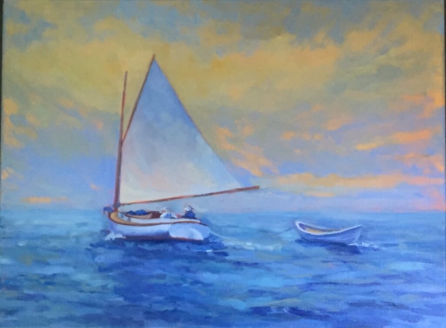 catboat oil painting