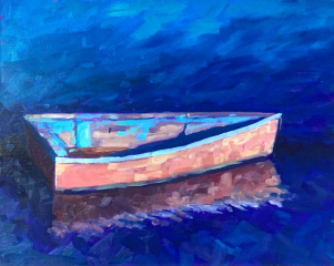 rowboat painting