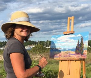 artist Barbara Healy painting plein air