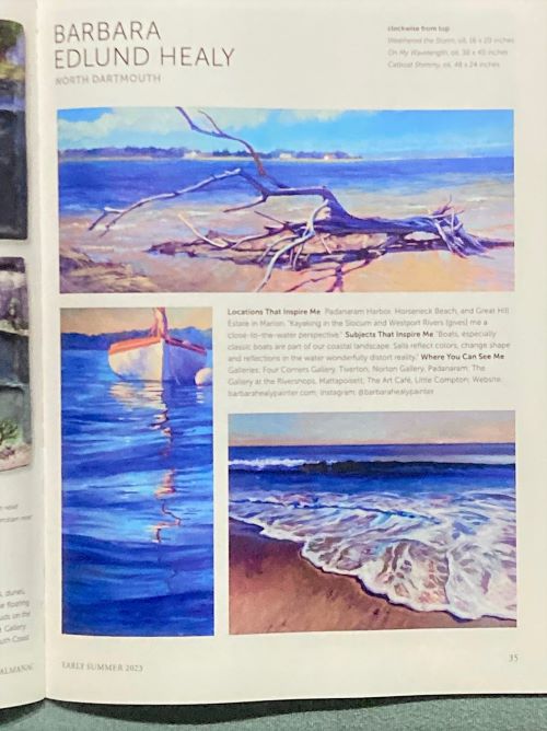 Artist Barbara Healy featured in South Coast Almanac magazine. The summer issue, "It's a Shore Thing" has 11 seascape artists that are "Inspired by the Coast".