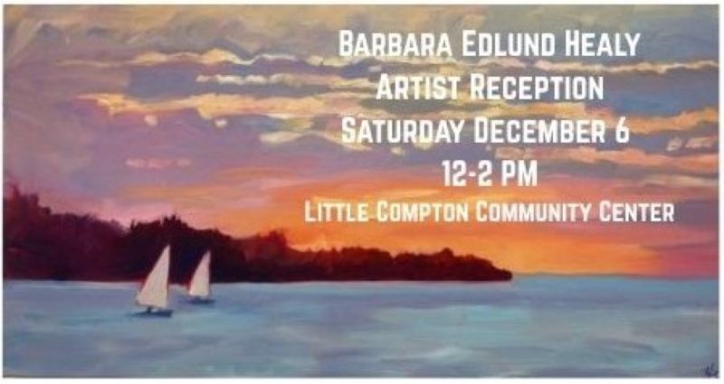 Barbara Healy solo art show at Little Compton Community Center, December 2025